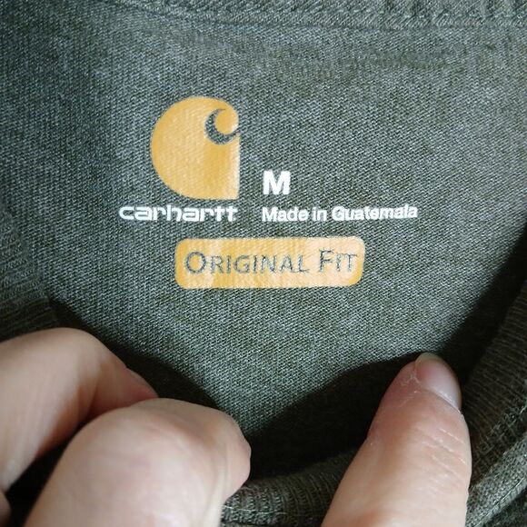Carhartt Olive Green Long Sleeve Shirt Medium - Picture 4 of 7